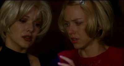Still from Mulholland Drive (2001) that has been tagged with: 470607 & medium close-up & night & two-shot