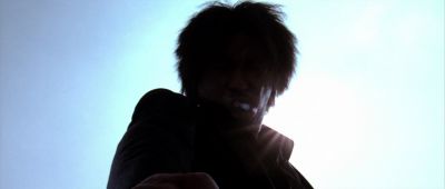 Still from Oldboy (2003) that has been tagged with: medium shot & day & low-angle & silhouette