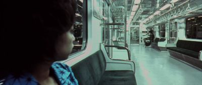 Still from Oldboy (2003) that has been tagged with: wide shot & train interior