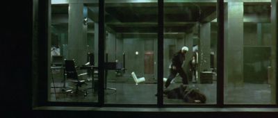 Still from Oldboy (2003) that has been tagged with: interior & fight & kick