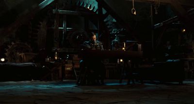 Still from Pan's Labyrinth (2006) that has been tagged with: wide shot & clean single & night