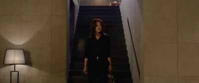 Still from Parasite (2019) that has been tagged with: interior & stairs & day & wide shot