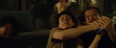 Still from Parasite (2019) that has been tagged with: fight