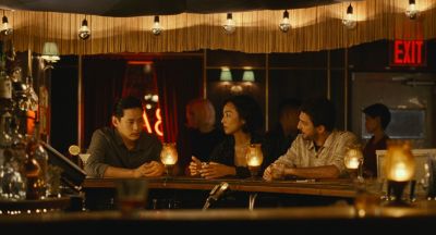 Still from Past Lives (2023) that has been tagged with: bar & restaurant & interior & night