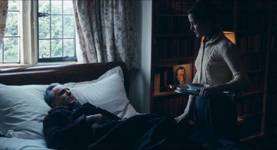 Still from Phantom Thread (2017) that has been tagged with: two-shot & bedroom & medium wide & period & bed