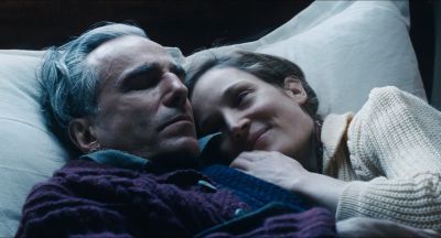 Still from Phantom Thread (2017) that has been tagged with: medium close-up & historical & bedroom
