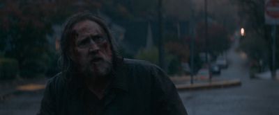Still from Pig (2021) that has been tagged with: 714f38 & medium shot & rain