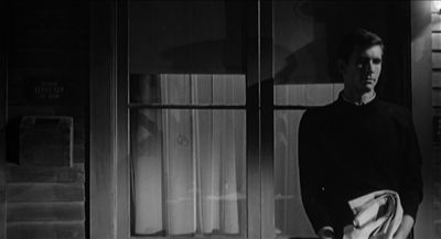 Still from Psycho (1960) that has been tagged with: black and white & night & clean single