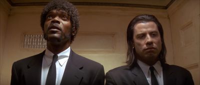 Still from Pulp Fiction (1994) that has been tagged with: low-angle