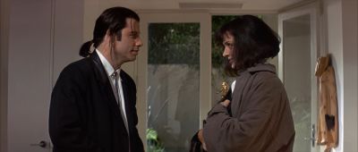 Still from Pulp Fiction (1994) that has been tagged with: 714f38 & medium wide & interior