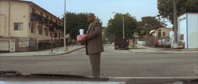 Still from Pulp Fiction (1994) that has been tagged with: exterior & day & clean single & wide shot