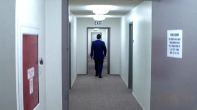 Still from Punch-Drunk Love (1999) that has been tagged with: hallway & wide shot & hotel