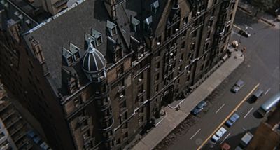 Still from Rosemary's Baby (1968) that has been tagged with: aerial & building