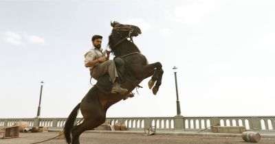 Still from RRR (2022) that has been tagged with: 3d341f & bridge