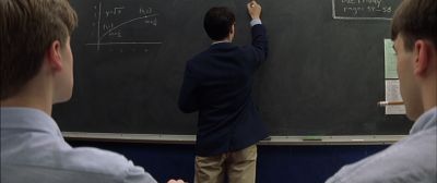 Still from Rushmore (1998) that has been tagged with: day & over-the-shoulder & chalkboard