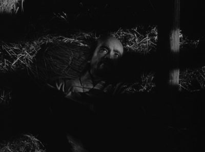 Still from Seven Samurai (1954) that has been tagged with: day & clean single & top-down & medium shot