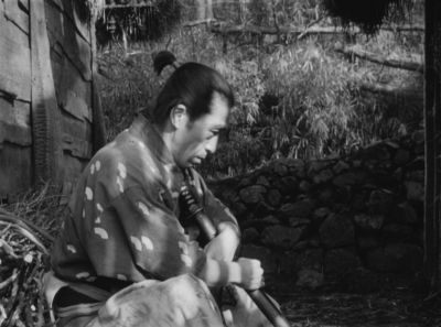 Still from Seven Samurai (1954) that has been tagged with: bfbfbf & black and white & exterior & clean single