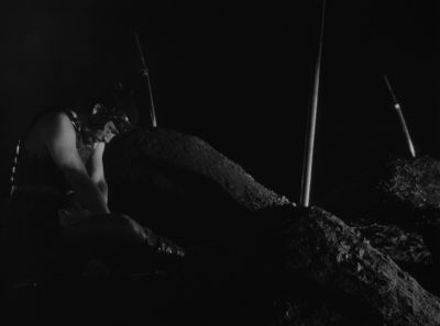 Still from Seven Samurai (1954) that has been tagged with: 796778 & black and white & night & clean single