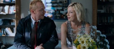 Still from Shaun Of The Dead (2004) that has been tagged with: flowers & living room