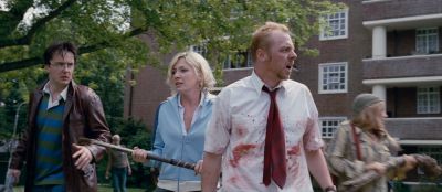 Still from Shaun Of The Dead (2004) that has been tagged with: weapons & exterior