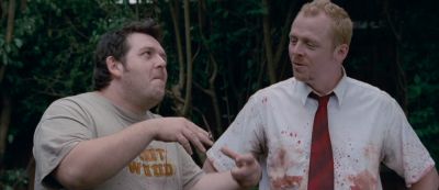 Still from Shaun Of The Dead (2004) that has been tagged with: day & medium shot & two-shot