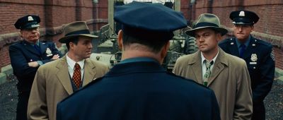 Still from Shutter Island (2010) that has been tagged with: medium wide & over-the-shoulder & group-shot