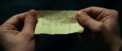Still from Shutter Island (2010) that has been tagged with: insert & handwriting & extreme close-up