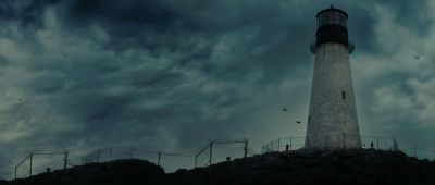 Still from Shutter Island (2010) that has been tagged with: lighthouse & wide shot & establishing shot