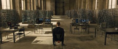 Still from Skyfall (2012) that has been tagged with: wide shot & over-the-shoulder & interior