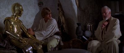 Still from Star Wars: A New Hope (1977) that has been tagged with: interior & android