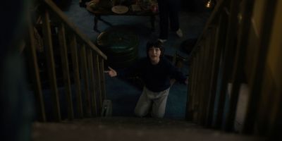 Still from TV Show: Netflix — "Stranger Things: Season 1 - Episode 1" that has been tagged with: 826745 & stairs & looking up