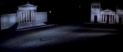 Still from Suspiria (1977) that has been tagged with: 002147 & exterior & extreme wide & night & high-angle & establishing shot
