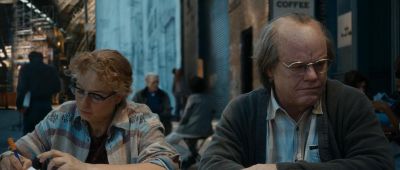 Still from Synecdoche, New York (2012) that has been tagged with: 836a54 & day & interior & medium wide
