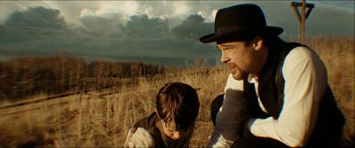 Still from The Assassination Of Jesse James By The Coward Robert Ford (2007) that has been tagged with: exterior & medium wide & two-shot & deakinizer