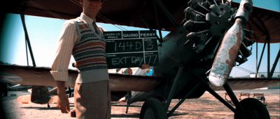 Still from The Aviator (2004) that has been tagged with: airplane & film-set & medium wide & exterior & day & slate