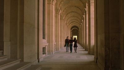 Still from The Dreamers (2003) that has been tagged with: hallway & three-shot & interior