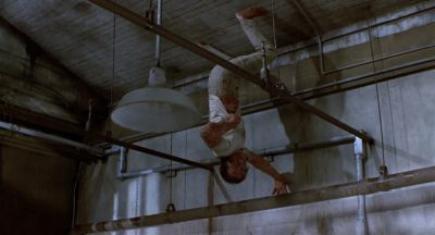 Still from The Fly (1986) that has been tagged with: 6f8090 & wide shot