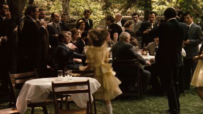 Still from The Godfather (1972) that has been tagged with: bdb76b & group-shot & exterior & day