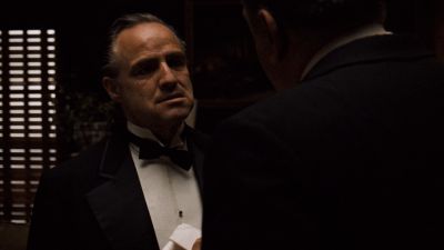 Still from The Godfather (1972) that has been tagged with: b38a6b & medium shot & over-the-shoulder