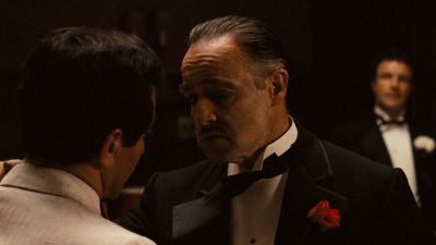 Still from The Godfather (1972) that has been tagged with: over-the-shoulder & day & office