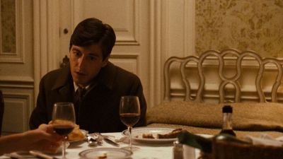 Still from The Godfather (1972) that has been tagged with: drinking & hotel room