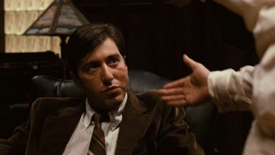Still from The Godfather (1972) that has been tagged with: over-the-shoulder & day