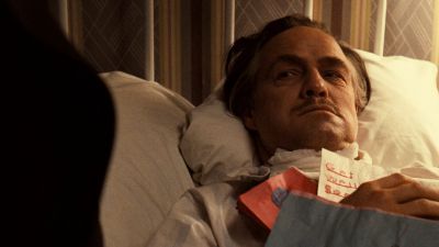 Still from The Godfather (1972) that has been tagged with: interior & bed & medium close-up
