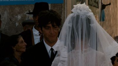 Still from The Godfather (1972) that has been tagged with: exterior & bride