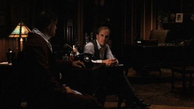 Still from The Godfather (1972) that has been tagged with: practical lamp & office