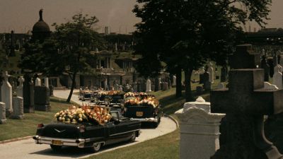 Still from The Godfather (1972) that has been tagged with: funeral & car