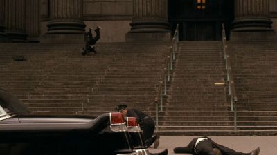 Still from The Godfather (1972) that has been tagged with: 000000 & day & stairs & car