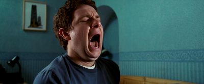 Still from The Hitchhiker's Guide to the Galaxy (2005) that has been tagged with: medium close-up & yawning & day