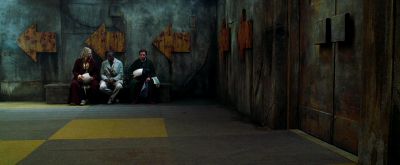 Still from The Hitchhiker's Guide to the Galaxy (2005) that has been tagged with: wide shot & three-shot