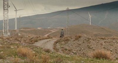 Still from The Limits of Control (2009) that has been tagged with: power line & extreme wide